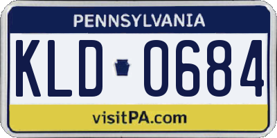 PA license plate KLD0684