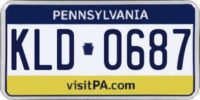 PA license plate KLD0687