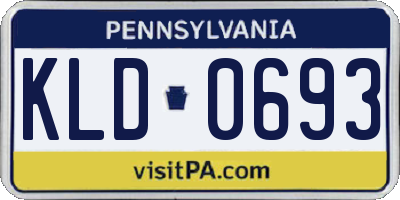 PA license plate KLD0693