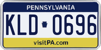 PA license plate KLD0696