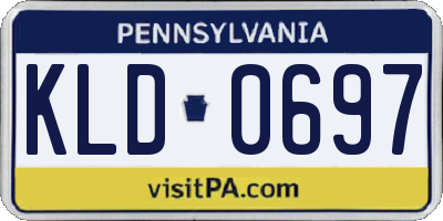 PA license plate KLD0697