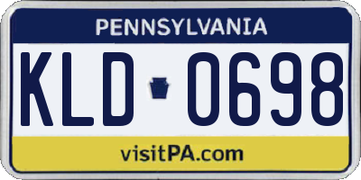 PA license plate KLD0698