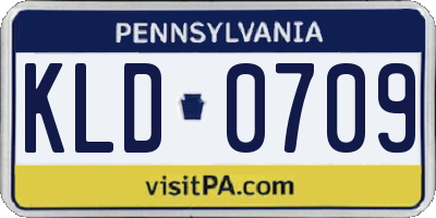 PA license plate KLD0709