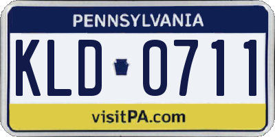 PA license plate KLD0711