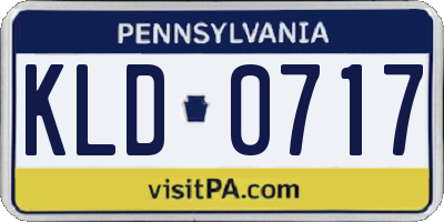 PA license plate KLD0717