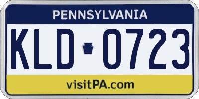 PA license plate KLD0723