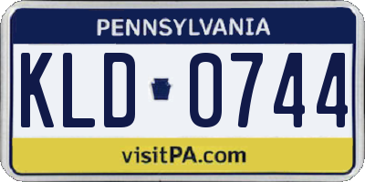 PA license plate KLD0744