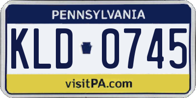 PA license plate KLD0745