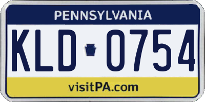 PA license plate KLD0754