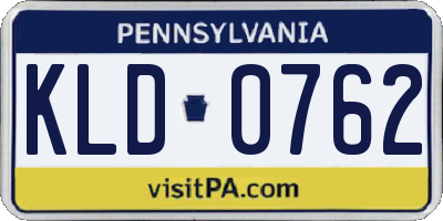PA license plate KLD0762