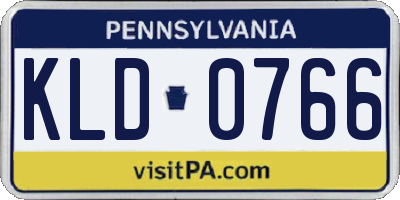 PA license plate KLD0766