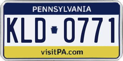 PA license plate KLD0771