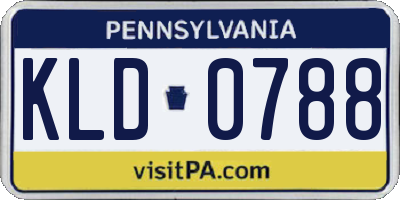 PA license plate KLD0788