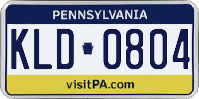 PA license plate KLD0804