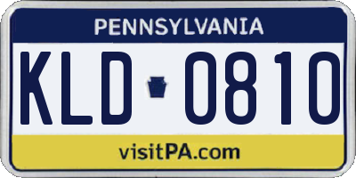PA license plate KLD0810