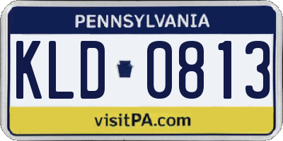 PA license plate KLD0813