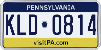 PA license plate KLD0814