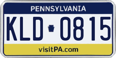 PA license plate KLD0815