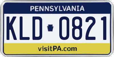 PA license plate KLD0821