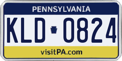 PA license plate KLD0824