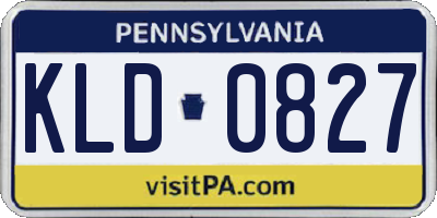 PA license plate KLD0827