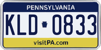 PA license plate KLD0833