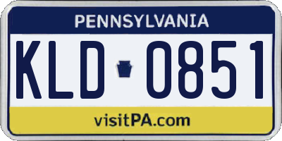 PA license plate KLD0851