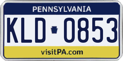 PA license plate KLD0853