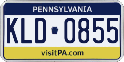 PA license plate KLD0855