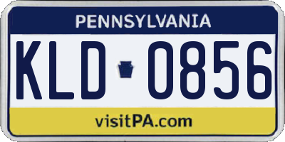PA license plate KLD0856