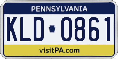 PA license plate KLD0861