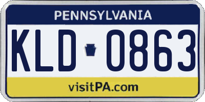 PA license plate KLD0863