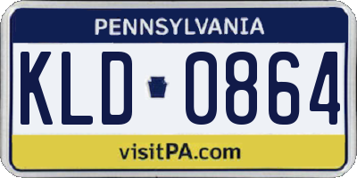 PA license plate KLD0864