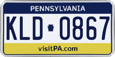 PA license plate KLD0867