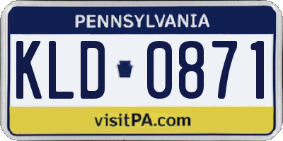 PA license plate KLD0871