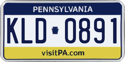PA license plate KLD0891