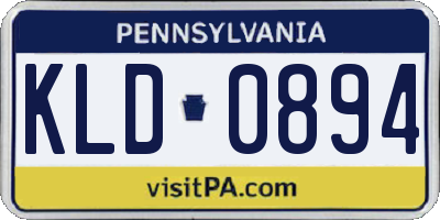 PA license plate KLD0894