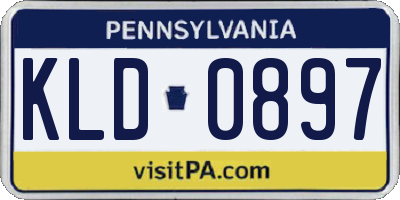 PA license plate KLD0897