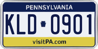 PA license plate KLD0901