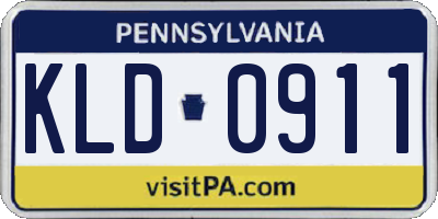 PA license plate KLD0911