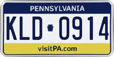 PA license plate KLD0914