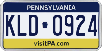 PA license plate KLD0924