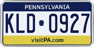PA license plate KLD0927