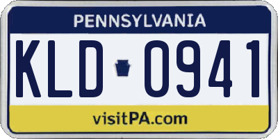 PA license plate KLD0941