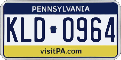 PA license plate KLD0964