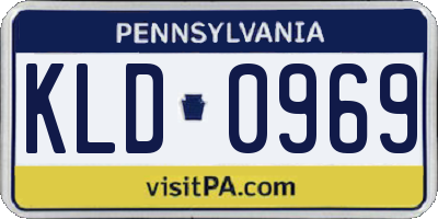 PA license plate KLD0969