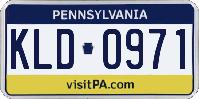 PA license plate KLD0971