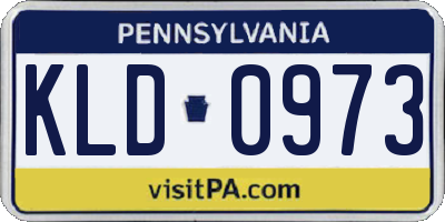 PA license plate KLD0973