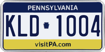 PA license plate KLD1004