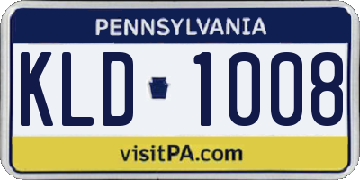 PA license plate KLD1008